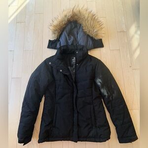 Wantdo Women’s Winter Puffer Parka w/ Detachable Faux Fur Hood Black Size Small